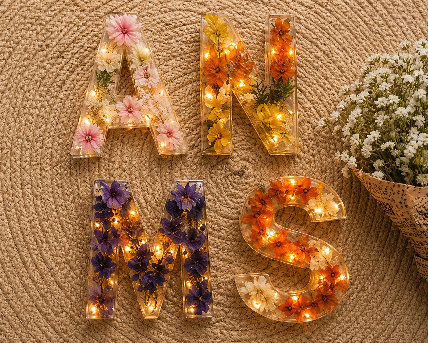 Floral Resin Monogram