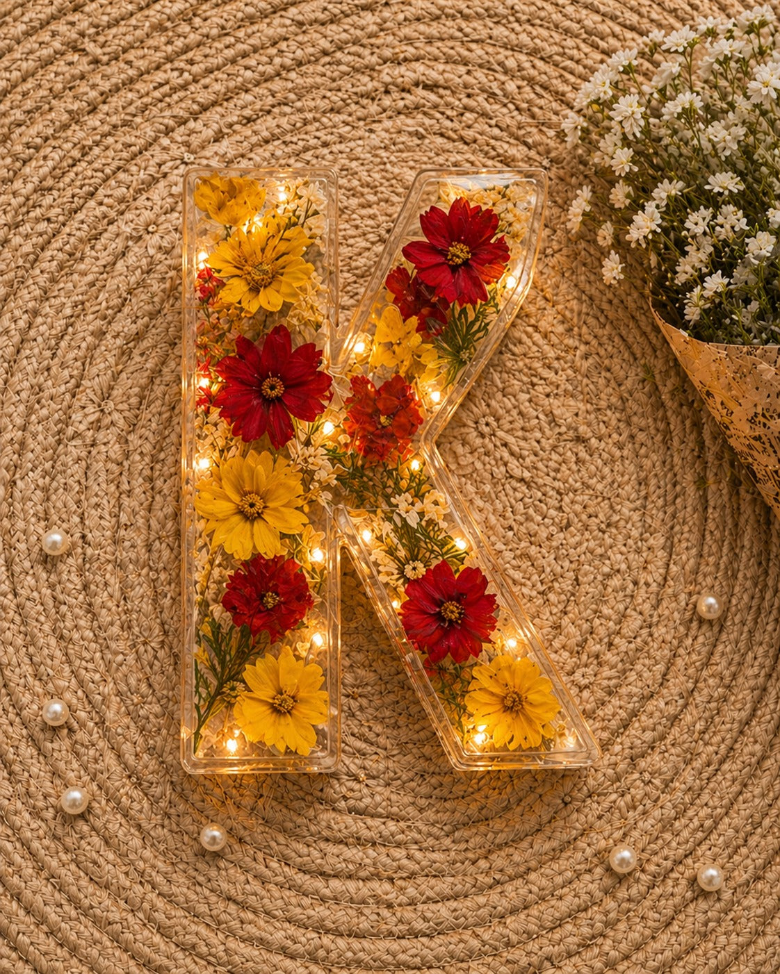 Floral Resin Monogram